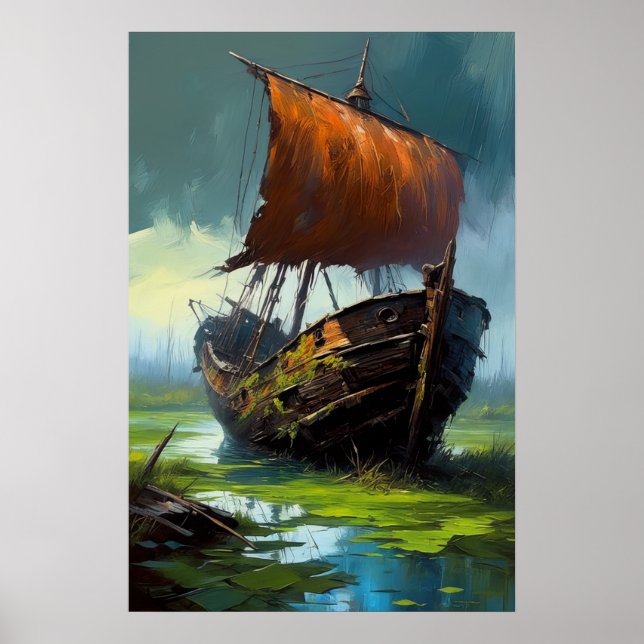Dekning av träbåtens överlämnande till träsket poster (Framsidan)