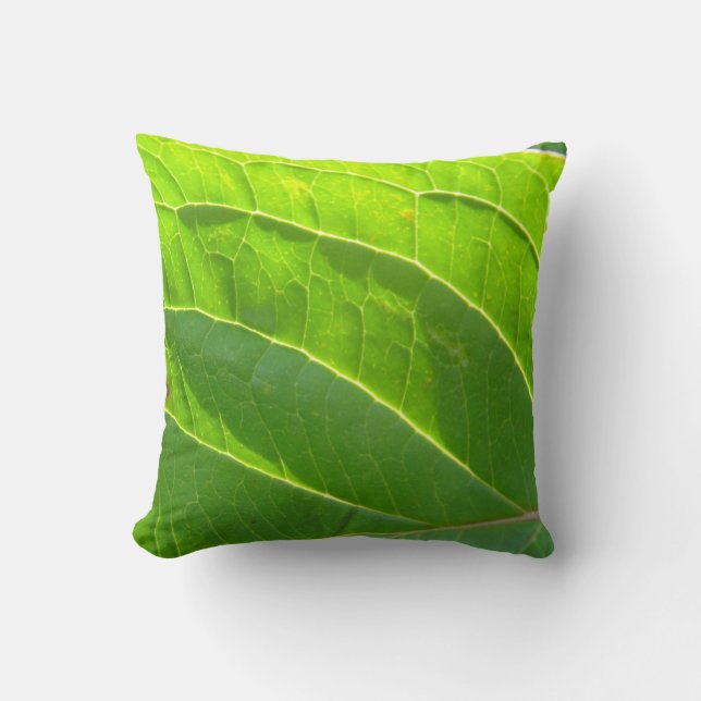 Dekokissen hellgrünes Blatt Kudde (Framsida)