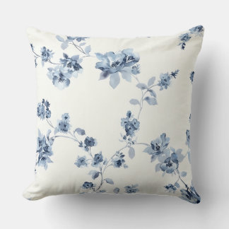 Dekokissen mit blauem Blumen-Print Kudde