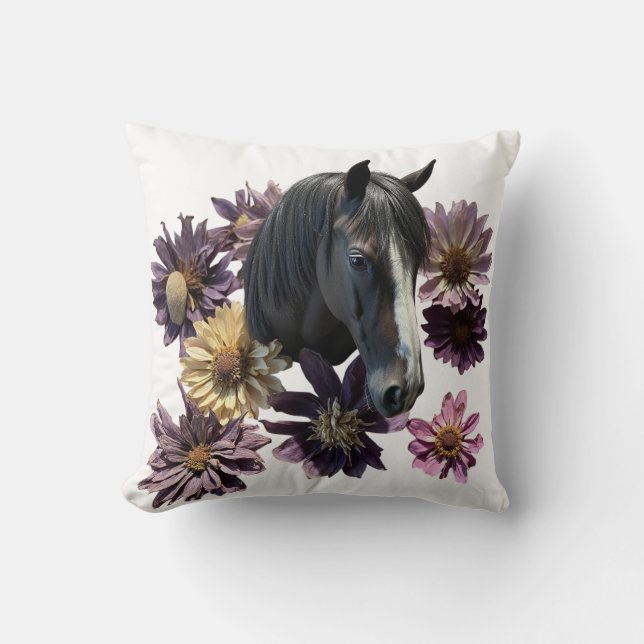 Dekokissen Pferd Flower Kudde (Framsida)