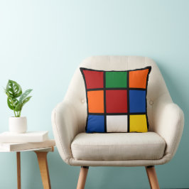 Dekokissen "Quadro" Rot & Orange Kudde
