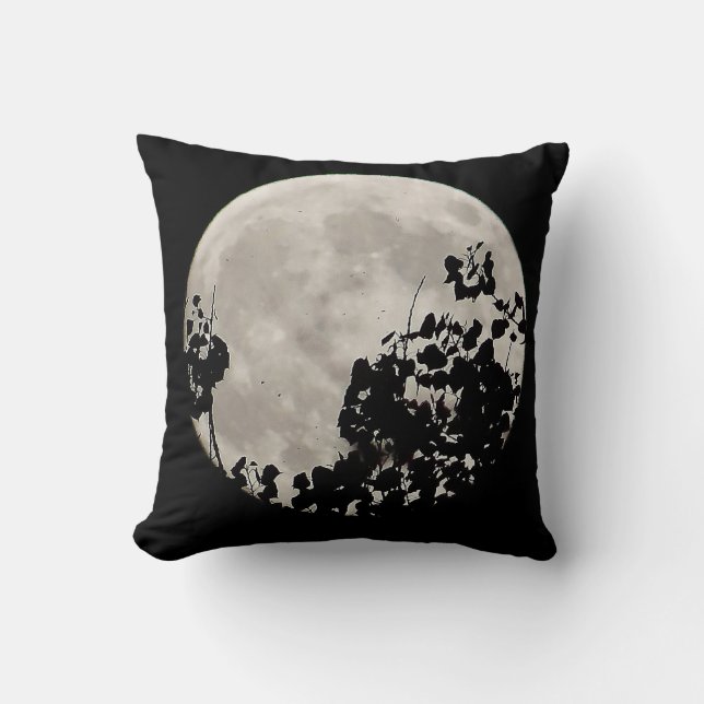 Dekokissen Vollmond mit Blättern Kudde (Framsida)