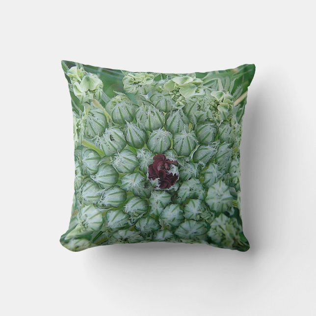 Dekokissen weiss-grüne Wildblüten mit roter Mitte Kudde (Framsida)