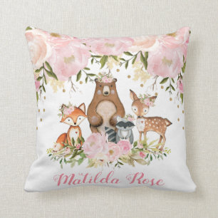 Dekor för barnkammare för flicka för skog för kudde