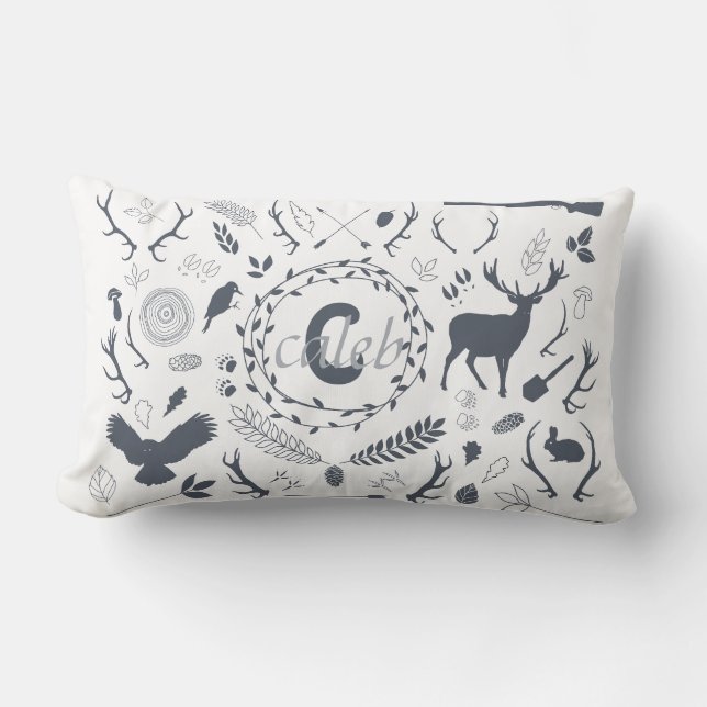 Dekor för barnkammare för personligskogsmarkpojke lumbarkudde (Framsida)