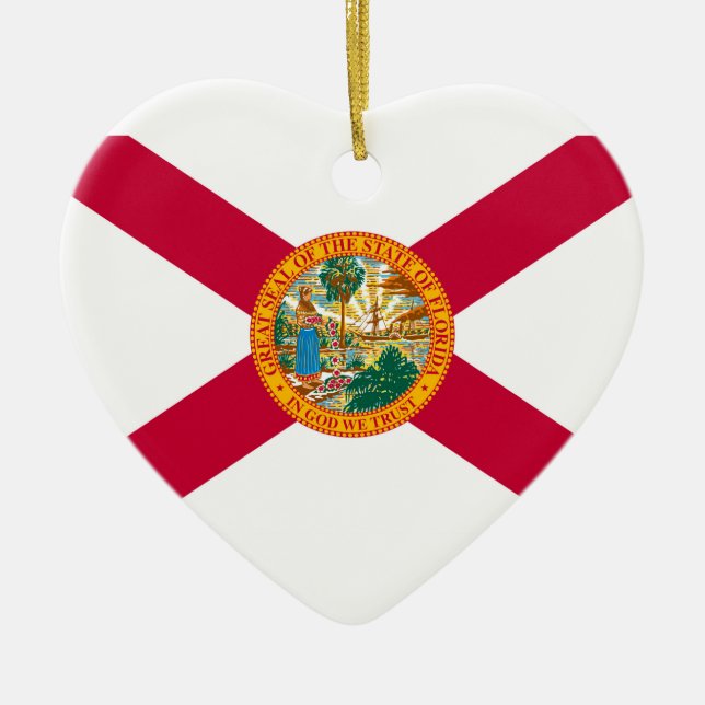Dekor för Florida statlig flaggadesign Julgransprydnad Keramik (Framsidan)
