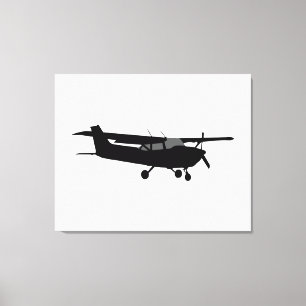 Dekor för flyg för flygplanCessna svart Silhouet Canvastryck