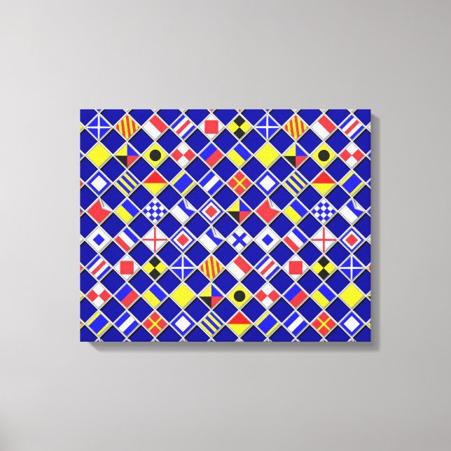 Dekor för kontrollerat Nautical Signal Flaggor Canvastryck (Framsida)