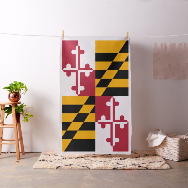 Dekor för Maryland statlig flaggasnyggt Tyg (In Situ)