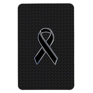 Dekor för medvetandegrad för Chrome Stil Black Rib Magnet