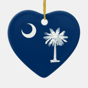 Dekor för South Carolina statlig flaggadesign Julgransprydnad Keramik