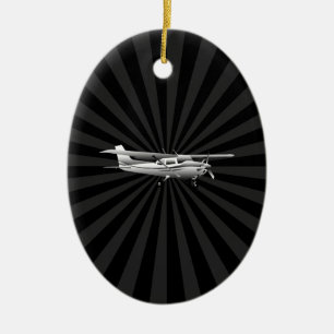 Dekor för Sunburst för flyg för flygplanCessna Julgransprydnad Keramik