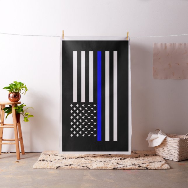 Dekor för tunn blålinjen för amerikan grafisk tyg (In Situ)