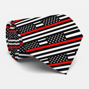 Dekor för tunn röd linje för amerikan grafisk p slips