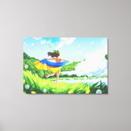 Dekor för ukrainsk landskapsvanel canvastryck