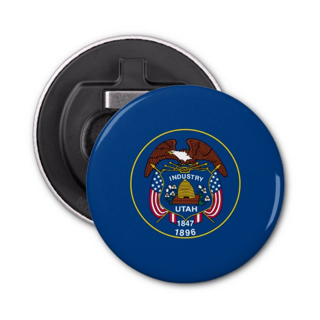 Dekor för Utah statlig flaggadesign Flasköppnare (Framsidan)