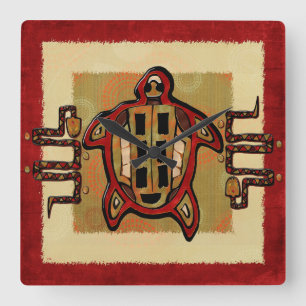 DEKOR Laako'ob Uchben Mayan för Folk konst Fyrkantig Klocka