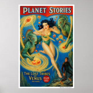 DEKOR: VINTAGE SCIENCE FICTION-TIDNINGSFÖRSIDA POSTER