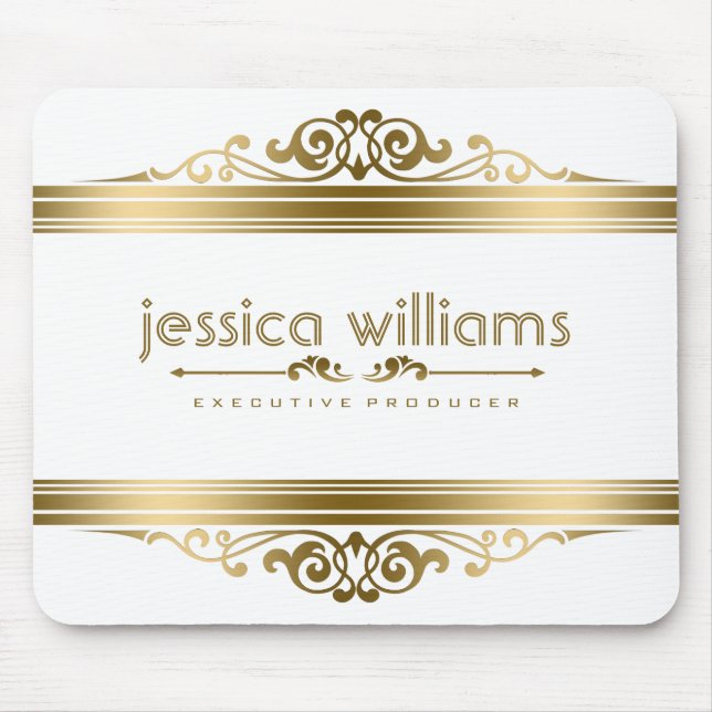 Dekoraccenter för Blommigten elegant Guld Musmatta (Framsidan)