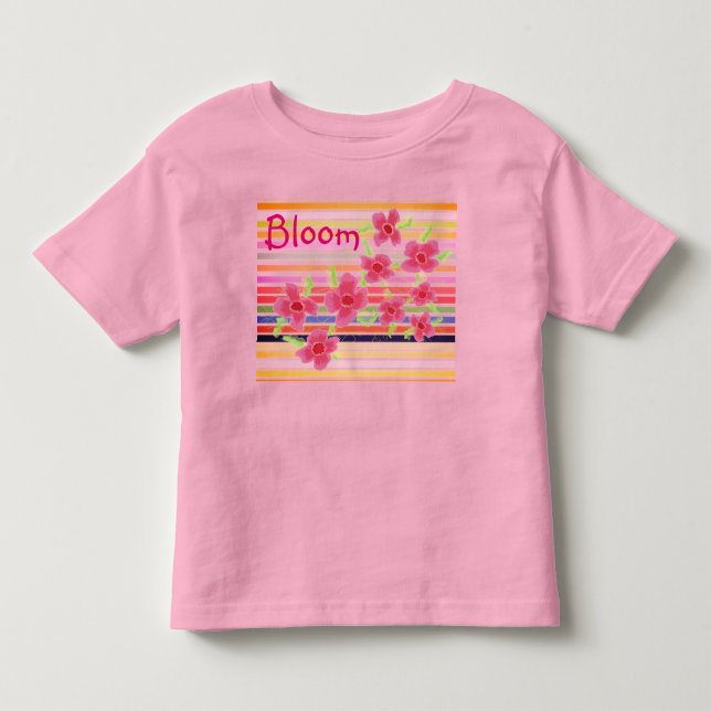 Dekoraccenter för rosa Blommigt T Shirt (Framsida)