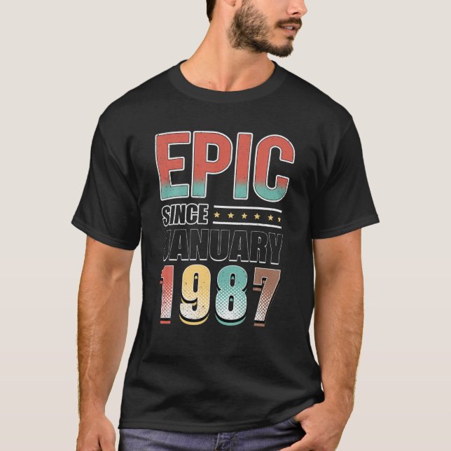 dekoration 35e födelsedag Epic sedan januari T Shirt (Framsida)