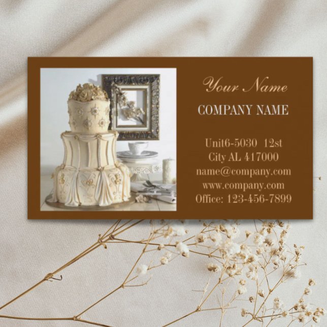 dekoration av bakkakor i bröllop visitkort (dessert bakery cake decorator wedding cake business card)