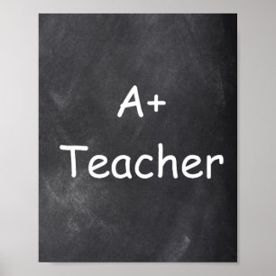 Dekoration av klass A Plus Teacher Chalkboard Desi Poster