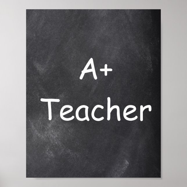 Dekoration av klass A Plus Teacher Chalkboard Desi Poster (Framsidan)