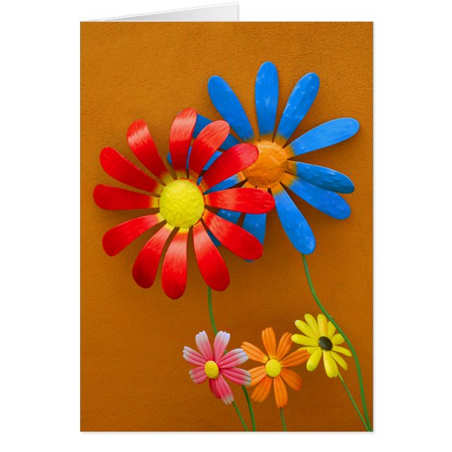 Dekoration av solros, kort Färgad (Framsidan)