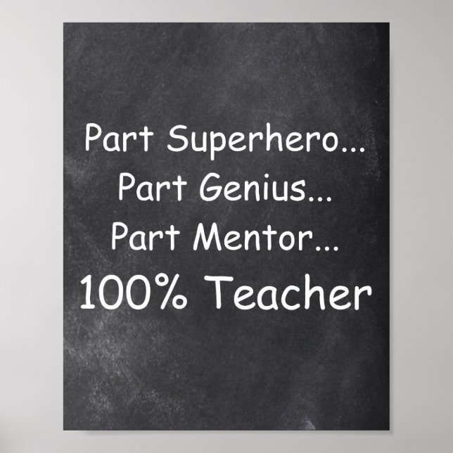 Dekoration av superhjälten Genius Mentor Teacher-k Poster (Framsidan)
