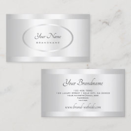 Dekoration för Bright Shimming Silver Oval-informa Visitkort