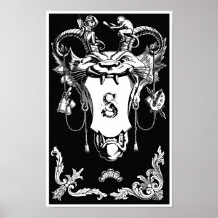 Dekoration för det gotiska monsterantique architec poster