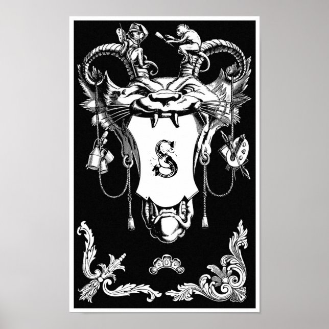 Dekoration för det gotiska monsterantique architec poster (Framsidan)