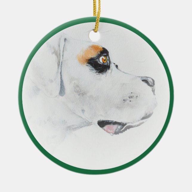 Dekoration för god jul för konstboxarehund (Framsidan)