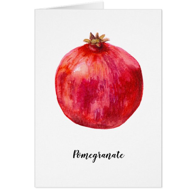 Dekoration för granatfrukts vattenfärg. hälsningskort (Framsidan)