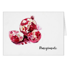 Dekoration för granatfrukts vattenfärg. hälsningskort