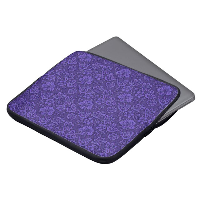 Dekoration för lila av blommigt laptop fodral (Framsida topp)