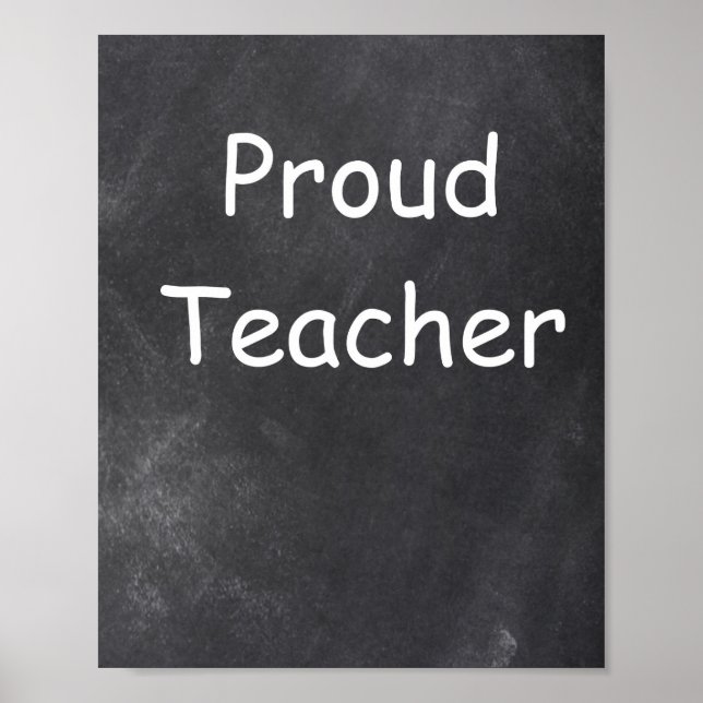 Dekoration för proud Teacher Chalkboard Design Cla Poster (Framsidan)