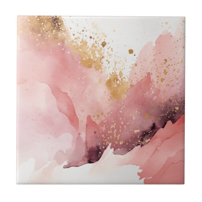 dekoration för rosa och guld marmor kakelplatta (Framsidan)