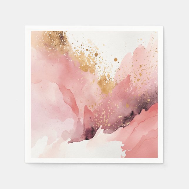 dekoration för rosa och guld marmor pappersservett (Framsidan)