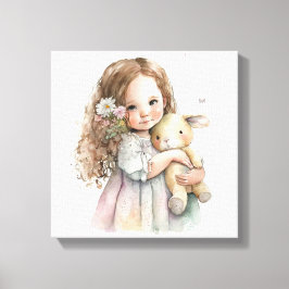 Dekoration för vacker vattenfärgsfärgad cute Påskh Canvastryck