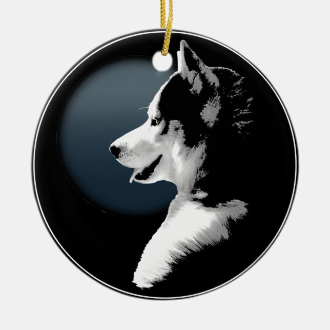 Dekoration för Varg av Hund för Husky Ornament Per (Framsidan)