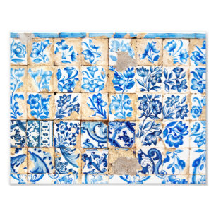 dekoration gammala portugal för mosaiklisbon blå fototryck