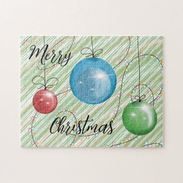 Dekoration i julklapp i Bollar Ljus Helgdag Pussel (Horisontell)