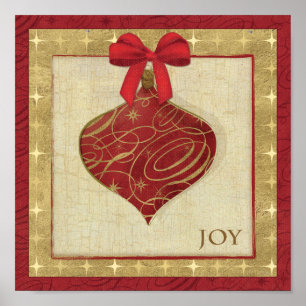 Dekoration i Röd jul Peace Poster