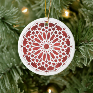 Dekoration Noël céramique Mosaïque marocaine rouge