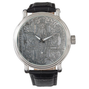 dekoration vid silver ortodoxa religiösa bok metal armbandsur