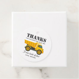 Dekorationen Construction Lastbil Födelsedagsfest Gåvor Etiketter