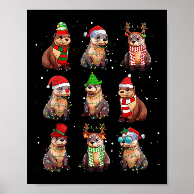 Dekorationen från Otters Jul Ljus, Finny Sea Otter Poster (Framsidan)
