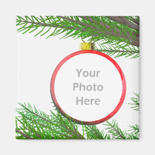 Dekorationen God jul Träd (fotot ram) Magnet